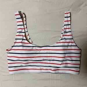 Striped White Swimsuit Top